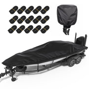 Agricasst 1200D Trailerable Boat Cover, Heavy Duty Waterproof PU Material, Black, Fits 20-22FT Boats