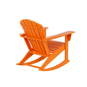 WestinTrends Dylan Adirondack Rocking Chair, All-Weather Poly Lumber, Seashell Design, Orange, 450-lb Capacity, Patio Furniture WWT01769