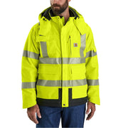 Carhartt High-Visibility Storm Defender Waterproof Class 3 Sherwood Jacket, Heavyweight, Quilted Brushed Polyester Lining, Brite Lime, X-Large, 106694