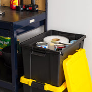 IRIS USA 540016 Plastic Storage Bin Set, Heavy-Duty 19 Gallon Latching Tote, Black, 2-Pack