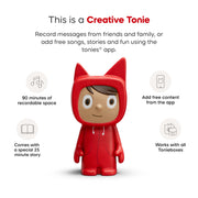 Tonies Toniebox Lite Screen-Free Audio Player Starter Set with Rubie Creative Tonie, Red, Ages 1-12+, 11005184-02