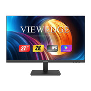 Viewedge 27 Inch QHD 2560x1440 IPS Monitor, 75Hz Refresh Rate, 3ms Response Time, Eye Protection Technology, Dual HDMI, DisplayPort, Wall Mountable, Black