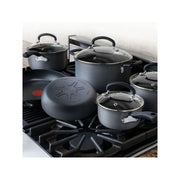 T-fal E765SC Hard Anodized Cookware Set, Nonstick Pots and Pans Set, Thermo-Spot Heat Indicator, 12 Piece, Gray