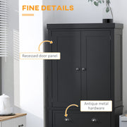 Aosom Kitchen Pantry Cabinet, Traditional Freestanding Storage with 4 Shaker-Style Doors, Drawer, 3 Adjustable Shelves, Brown, 72.5 in