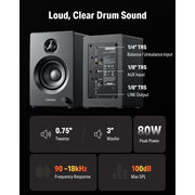 Donner Mini Electric Drum Amp, 20W RMS, 3-Inch Woofer, 80W Peak Power, Bluetooth Wireless, Wooden Enclosure, M-3