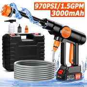 Tanbaby RB-005 Cordless Pressure Washer, 970 PSI, 1.5 GPM, 550W Brushless Motor, 6-in-1 Adjustable Nozzle
