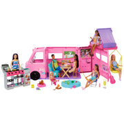Mattel HRJ78 Barbie Dream Camper Playset with Roof Tent, BBQ Grill with Color-Change Feature and 60+ Accessories