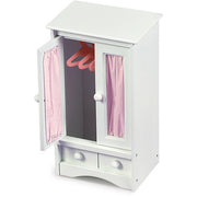 Badger Basket Doll Armoire with Three Hangers - White (fits American Girl dolls)