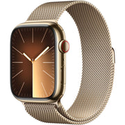 Apple Watch Gen 9 Series 9 Cell 45mm Gold Stainless Steel - Gold Milanese Loop MRMU3LL/A