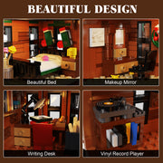 BuildingBoat Bailey House Building Blocks Kit, 1549 Pieces, Wonderful Life Christmas Theme, Brown