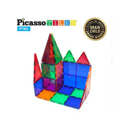 Picasso Tiles PT60 60 Piece Clear 3D Magnetic Building Blocks Tiles Set