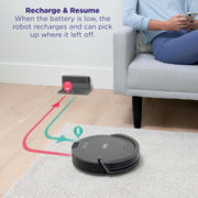 SharkNinja Navigator Robotic Vacuum Cleaner with SmartPath Navigation, Self-Cleaning Brushroll, Powerful Suction for Carpets and Hard Floors, Steel Grey, RV2110