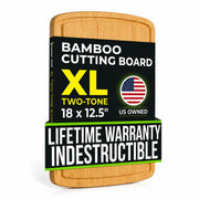 Greener Chef Organic Bamboo Cutting Board, Extra Large 18 in, Reversible with Juice Groove, Eco-Friendly