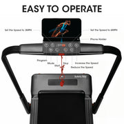 Marnur AQC998 2 in 1 Folding Treadmill 2.5HP Under Desk Treadmill for Fitness with LED Display, Black