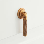 Arles Brass Knurled Drop Pull - Vintage Brass