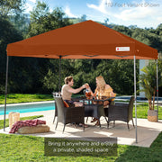 Best Choice Products 8x8ft Easy Setup Pop Up Canopy with One-Button Setup, Wheeled Carrying Case, 4 Weight Bags, Rust, SKY7813