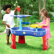 Delta Children Spidey and His Amazing Friends 3-Tier Water Play Table with 9-Piece Toy Set, Blue, TT89081SM-1164