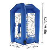 Sayok Inflatable Cash Cube Money Machine Booth, 4.9x8.2ft, Blue, Built-In 1100W Air Blower, Outdoor Use