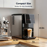 Simzlife Countertop Nugget Ice Maker, 40 lbs/24h Chewable Pellet Ice, 1.8L Removable Tank, Auto Self-Cleaning, LED Control Panel, Black, IM048-NBS