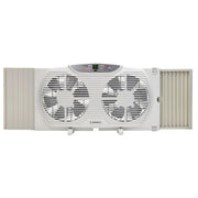 Lasko W09550 Remote Control Electronically Reversible Twin Window Fan with Thermostat