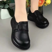 Nouveau Haven Womens Non-Slip Waterproof Work Shoes, Oil-Resistant Slip-On Flats, Lightweight Closed Toe Safety Shoes, Black, Medium Width