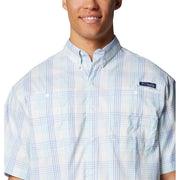 Columbia PFG Super Tamiami Short-Sleeve Button-Down Shirt - Collegiate Navy Gradient Check - L