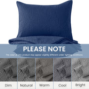 JUSTLET Quilt Set Twin/Twin XL, Lightweight All-Season Quilts, Navy Blue, 2 Piece