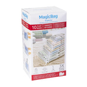 MagicBag Variety Pack Vacuum Storage Bags, 10 Pack Flat Compression Bags with Airtight Seal and IonicSeal Ultrasonic Valve Technology, Clear