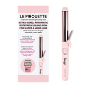 L'ANGE HAIR Le Pirouette 32MM Titanium Rotating Hair Curling Iron, Self-Rotating Curler, Blush, 2638