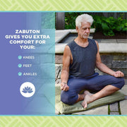Bean Products Large Zabuton Meditation Cushion with Natural Recycled Cotton Fill, Stone Gray, 32x26 in, Ergonomic Support, 244DSG