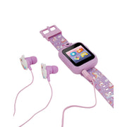 iTech Junior 900146M-40-080 Girls Earbuds & Smartwatch Set - Purple Unicorn Print