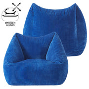 Mainstays Ribbed Plush Compressed Foam Bean Bag Chair, Black, Contemporary Cube Accent Seating