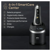 Braun 91530214 Series 9 PRO+ Electric Shaver, 6in1 SmartCare Center & Travel Case, 9567cc Silver
