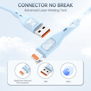 cshidworld Lightning Charger Cable 3 Pack 6 ft, Purple Blue Pink