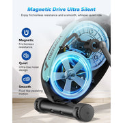 MERACH S15L Folding Exercise Bike, 4 in 1 Magnetic Upright Bike with 16 Levels of Resistance, Blue