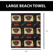 Northwest A81 AC/DC Rock On Microfiber Beach Towel, Quick-Dry, 60x70 inches