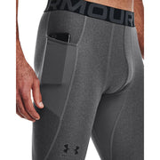 Under Armour HeatGear Armour Compression Leggings for Men - Carbon Heather/Black - L