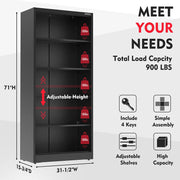 Workpro W082094AE Metal Garage Storage Cabinet w/Locking Doors & Adjustable Shelves, Black
