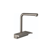 Hansgrohe Aquno Select Kitchen Faucet, Single-Handle, 11-Inch Tall L-Shaped Pull-Down Sprayer, Magnetic Docking Spray Head, 150 Swivel Spout, Stainless Steel Optic, 73836801