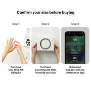 ULTRAHUMAN UHRA-RT-08 Ring AIR Smart Ring - Size 8 - Raw Titanium - Track Sleep, Movement & Recovery Score