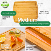 Greener Chef 15 Inch Bamboo Cutting Board, Medium, Reversible Design with Juice Groove, Eco-Friendly Organic Bamboo, 1251VG-ST
