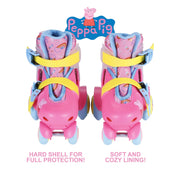 Peppa Pig ARO104708-912 Kids Adjustable Trainer Roller Skates, Pink, Size 9-12, Beginner Indoor and Outdoor
