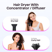 Wavytalk 5 in 1 Hot Air Brush Set, Multi Hair Styler with Five Interchangeable Heads, 1000W Motor, Pink