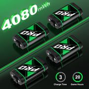Esywen Xbox Controller Rechargeable Battery Pack, 4PCS 4080mAh with Charger Station, Compatible with Xbox One, One S, One X, One Elite, Series X, Series S Q194-WM-MN-US