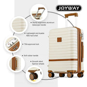 Joyway TR-008 28-in 5-Piece Hardside Luggage Set, Off-White