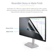 StarTech 24 Inch Widescreen Monitor Privacy Screen Filter with Blue Light Reduction and Dual Mounting Options