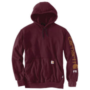 Carhartt Men's FR Force Marquette Logo Flame-Resistant Sweatshirt, Port, Large, Midweight, Loose Fit, 104505