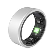 QALO QRNT Smart Ring, Lightweight Titanium Fitness Tracker, Water-Resistant, Sleep HRV Stress Movement Skin Temperature SpO2 Monitoring, Wireless Charging, Matte Silver, Size 6