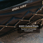 GOLABS Collapsible Folding Wagon Cart, 100L Expandable Storage, 350LB Capacity, Carbon Steel Frame, 600D Oxford Fabric, Black, WA1