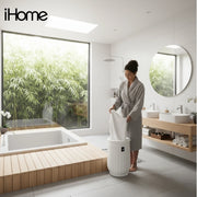 iHome 465ITWGL1WH 20L Luxury Full Sized Plastic Finish Towel Warmer Bucket with Adjustable Time Settings, 400W